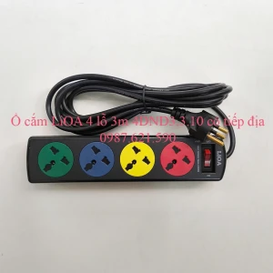 Ổ Cắm LiOA 4 lỗ 3M 4DND3.3.10 Đa Năng 3 Lõi Có Tiếp Địa