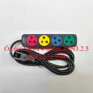Ổ Cắm LiOA 4 Lỗ 3M 4TN3.2.5 Không Công Tắc Thế Hệ Mới