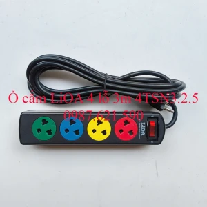 Ổ Cắm LiOA 4 Lỗ 3M 4TSN3.2.5 3 Chấu Đa Năng Giá Rẻ