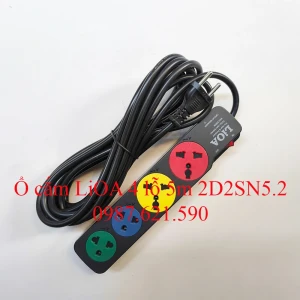 Ổ Cắm LiOA 4 Lỗ 5M 2D2SN5.2 4 Lỗ 3 Chấu 10A 2200W