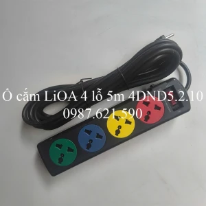 Ổ Cắm LiOA 4 Lỗ 5M 4DND5.2.10 3 Chấu Đa Năng Kéo Dài