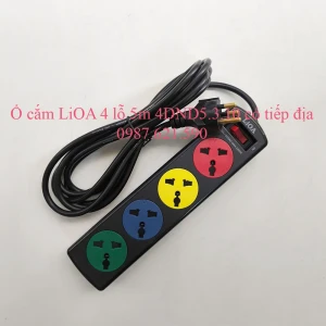Ổ Cắm LiOA 4 Lỗ 5M 4DND5.3.10 Đa Năng 3 Lõi Có Tiếp Địa