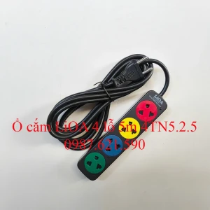 Ổ Cắm LiOA 4 Lỗ 5M 4TN5.2.5 3 Chấu Không Công Tắc Giá Rẻ