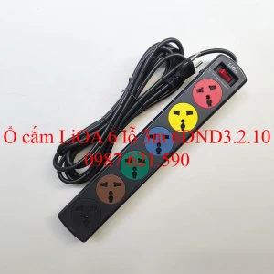 Ổ Cắm LiOA 6 Lỗ 3M 6DND3.2.10 3 Chấu Thế Hệ Mới