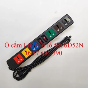 Ổ Cắm LiOA 6 Lỗ 5M 6D52N Kéo Dài Đa Năng 2 Công Tắc