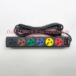 Ổ Cắm LiOA 6 Lỗ 5M 6DND5.2.10 3 Chấu Kéo Dài Đa Năng
