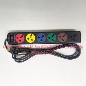 Ổ Cắm LiOA 6 Lỗ 5M 6DND5.3.10 Đa Năng 3 Lõi Có Tiếp Địa