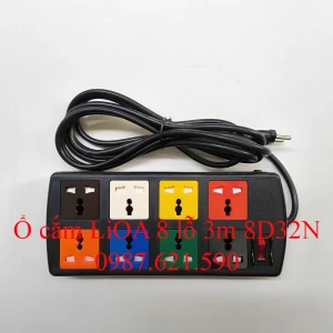 Ổ Cắm LiOA 8 Lỗ 3M 8D32N 3 Chấu Đa Năng 10A 2200W