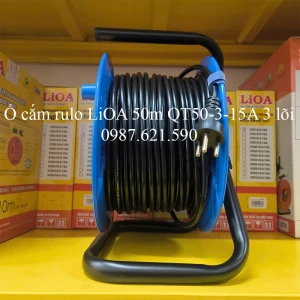 Ổ Cắm Rulo LiOA 50M QT50-3-15A 3 Lõi 3 Chấu Có Tiếp Địa
