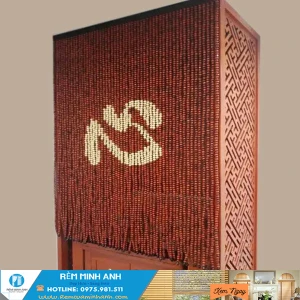 Mành Hạt Gỗ Hương Mẫu Chữ Hán Nôm H TN 01