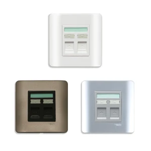 Bộ ổ cắm mạng cat6 đôi Schneider Zencelo E8432RJS