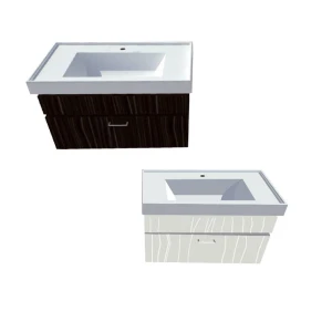 Bộ tủ chậu size 800mm hộc kéo trắng / đen ATMOR