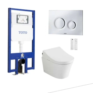 Bồn cầu treo tường điện tử (giấu dây) xả tự động TOTO CW553C TCF34570GAA WH172AAT TCA502 MB174P SS