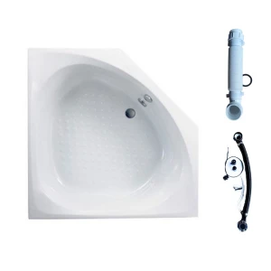 Bồn tắm TOTO PAY1300PE W TVBF412 DB505R-2B nhựa 1m3 đặt góc gồm bộ xả thải