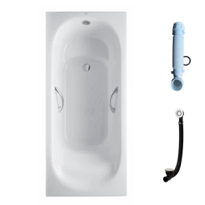 Bồn tắm TOTO PPY1750HPE P DB505R-3B TVBF412 ngọc trai 1m7 tay vịn gồm bộ xả thải