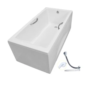 Bồn tắm yếm TOTO PAY1525HVC W TVBF411 nhựa 1m5 tay vịn gồm bộ xả thải