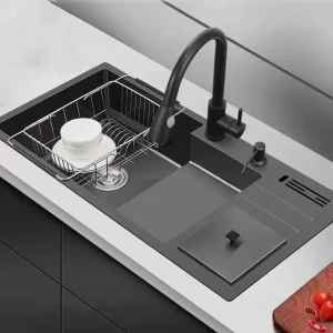 Chậu chén 1 hố cánh phải phủ nano 92x45 cm HITA HD9245ND