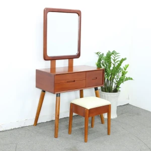 Bàn Trang Điểm Gỗ Tự Nhiên Hiện Đại Chân Choãi Màu Xoan Đào Đẹp Giá Rẻ