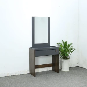 Bàn Trang Điểm Nhập Khẩu Gỗ MFC Màu Nâu Vân Gỗ Phối Xám Chì Hiện Đại