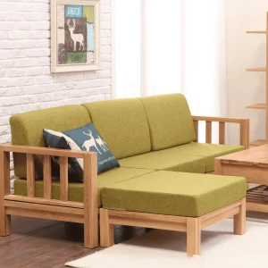 Bộ Bàn Ghế Chữ L Gỗ Sồi Nga Nệm Nỉ Hiện Đại Giá Rẻ