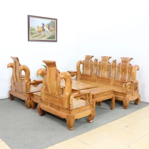 Bộ Bàn Ghế Salon Tần Thủy Hoàng Tay 12 Gỗ Hương Đá 6 Món Cao Cấp Đẹp