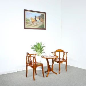 Bộ Bàn Trà 2 Ghế Gỗ Tràm Bông Vàng Màu Cánh Gián Đẹp Giá Rẻ