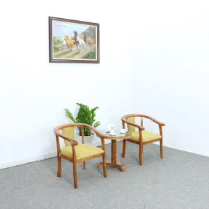 Bộ Bàn Trà Gỗ Tự Nhiên 2 Ghế - Gỗ Sồi Nga Màu Cánh Gián Đẹp Giá Rẻ