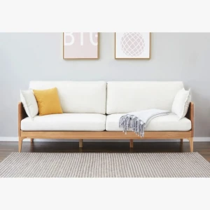 Ghế Sofa Gỗ Sồi Nga Bọc Nỉ Phong Cách Thanh Lịch