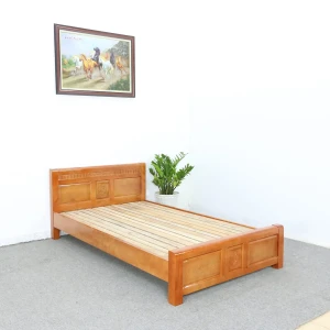 Giường Gỗ Sồi 1M4X2M Màu Cánh Gián Giá Rẻ
