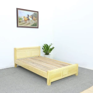 Giường Gỗ Sồi Nga 1M2X2M Màu Tự Nhiên Đẹp Giá Rẻ