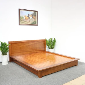 Giường Phản Kiểu Nhật Gỗ Xoan Đào Màu Tự Nhiên Đẹp Hiện Đại