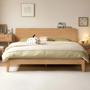 Mẫu Giường Gỗ Tự Nhiên Cao Cấp Thiết Kế Tối Giản Hiện Đại