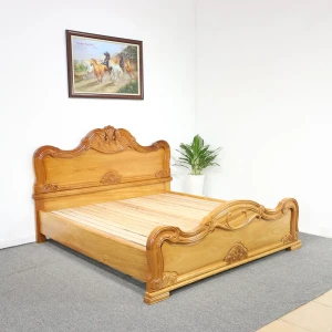 Mẫu Giường Tân Cổ Điển Gỗ Gõ Đỏ Chạm Sò Nữ Hoàng Cao Cấp Tinh Tế
