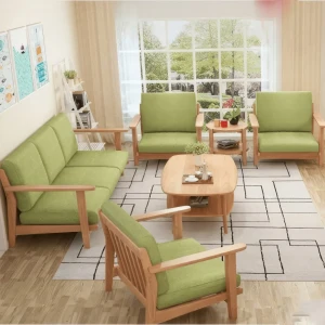 Mẫu Sofa Gỗ Sồi Hiện Đại Thanh Lịch Cho Phòng Khách Gia Đình