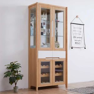 Mẫu Tủ Rượu Đẹp Hiện Đại Gỗ Sồi Nga Tự Nhiên Cánh Ốp Kính Sang Trọng