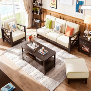 Sofa Gỗ Sồi Sơn Màu Óc Chó Phong Cách Hiện Đại Giá Tốt