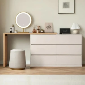 Tủ 6 Ngăn Kéo Đựng Quần Áo Kiêm Bàn Trang Điểm Đa Năng Hiện Đại