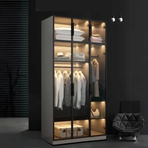 Tủ Cánh Kính Quần Áo Khung Gỗ Công Nghiệp MDF Phủ Melamine Giá Tốt