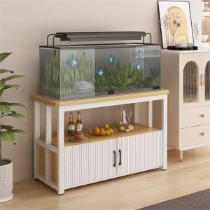 Tủ Để Bể Cá Cảnh Nhỏ Gọn Gỗ MDF Phủ Melamine Khung Sắt Hiện Đại