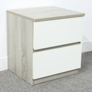 Tủ Để Đầu Giường Gỗ MDF Melamine Màu Xám Vân Gỗ Hộc Kéo Trắng Đẹp Giá Rẻ