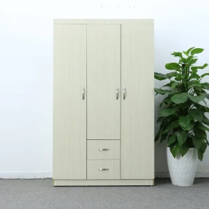 Tủ Quần Áo Cửa Mở 3 Cánh Gỗ MDF Melamine Màu Kem