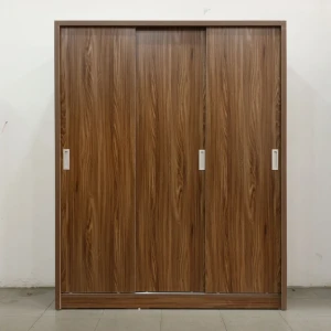 Tủ Quần Áo MDF 1m6x2m Cửa Lùa Melamine Màu Óc Chó Hiện Đại