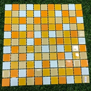 Gạch Mosaic Thủy Tinh Ốp Lát Trang Trí 25*25*3.8mm Trộn Màu ET-090