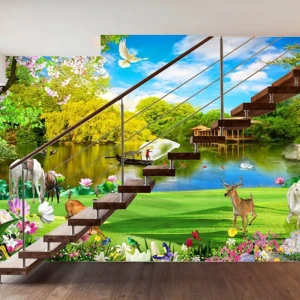 Gạch Ốp Tường Vách Cầu Thang 3D