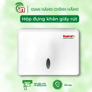Hộp Đựng Khăn Giấy Rút Vuông PONYO Trắng Treo Tường