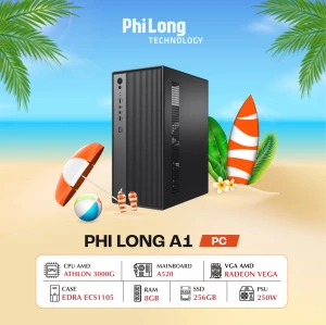 PC Phi Long Office A1 (Athlon 3000G, A520M, RAM 8GB, SSD 240GB, PSU 250W)