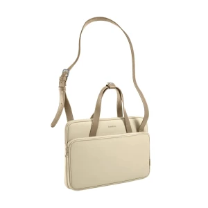 TÚI XÁCH TOMTOC PREMIUM THEHER SHOULDER KHAKI (H22C1K1, MACBOOK 13INCH/14INCH)