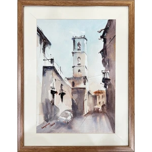 Tranh Màu Nước - Bình Minh Ngõ Nhỏ - ADC119