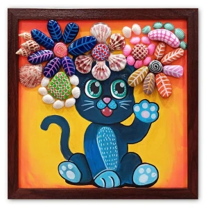 Tranh Sỏi Arcylic - Chú Mèo Và Hoa Xuân - ADC157