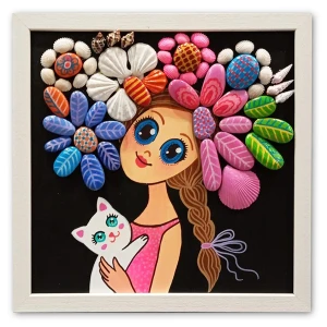 Tranh Sỏi Arcylic - Nụ Xuân Tươi Thắm - ADC167